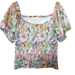Anthropologie Aurelia smocked top